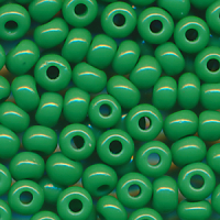 Rocaillesperlen opak poliert moos-grün, Indianerperlen
