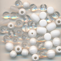 Glasperlen Mix kristall weiß, Inhalt 45 Stück,...