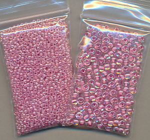 GROSS und klein Rocailles, rosa kristall, Inhalt 16 g, Größe 6/0 + 10/0
