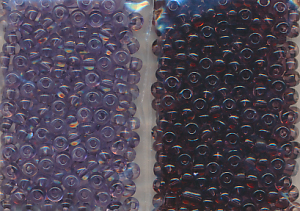 Rocailles Ton in Ton, violett transparent, Inhalt 16 g, Größe 6/0