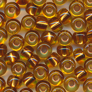 Rocailles kristall kupfer-gold, Inhalt 14 g, Größe 6,0 mm, böhmisch