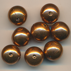 Metallperlen-Kupfer, Inhalt 8 Stück, Größe 10 mm