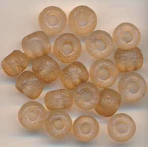 Glasperlen kristall beige gefrostet, Inhalt 20 Stück, Größe 8 mm